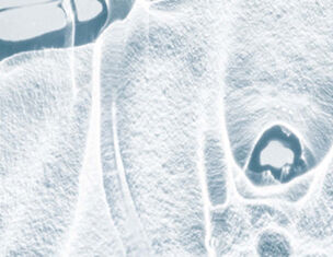 Immagine astratta di tonalita chiare che mostra texture fluide e forme organiche.