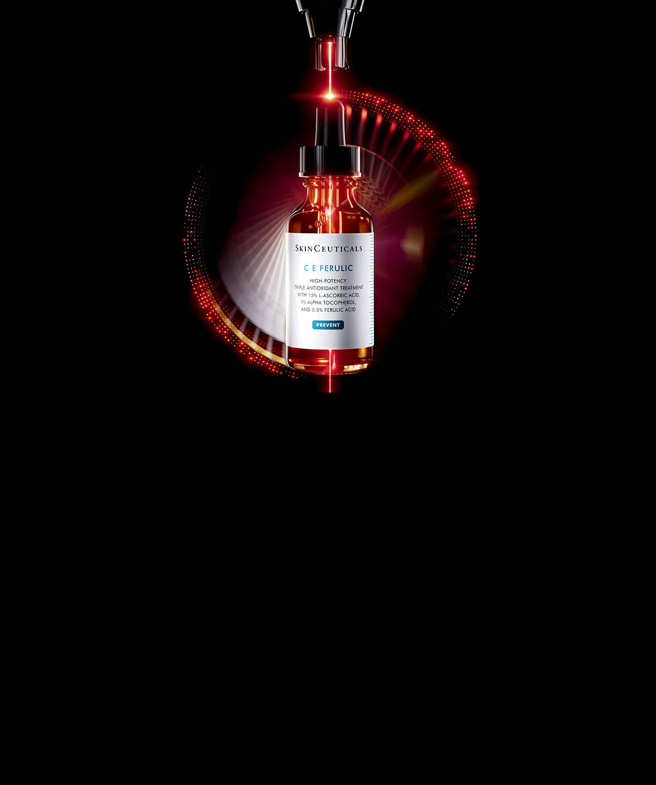 Un primo piano di una bottiglia di Skinceuticals HA Intensifier Multi-Glycan, su uno sfondo sfumato